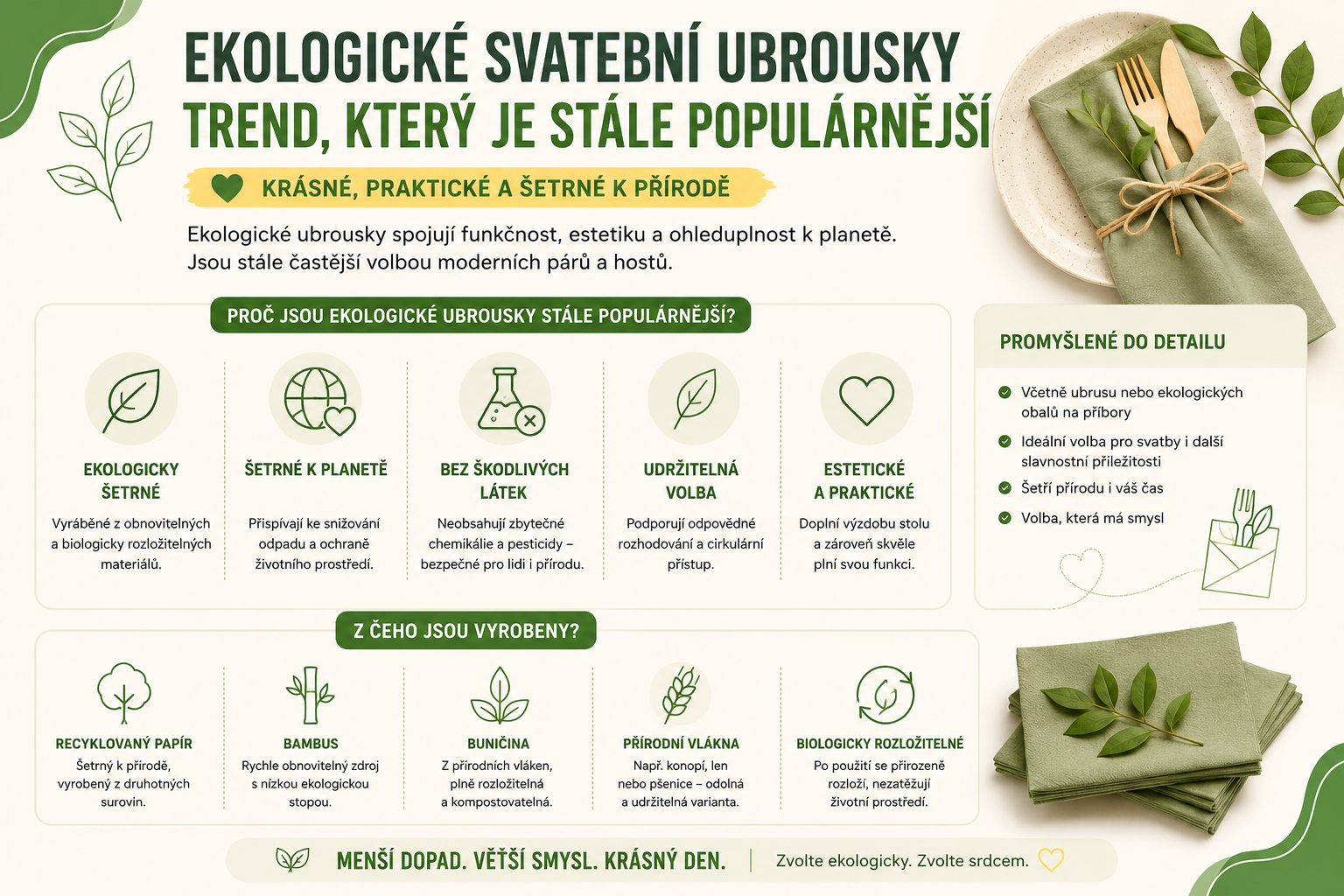 Ekologické svatební ubrousky