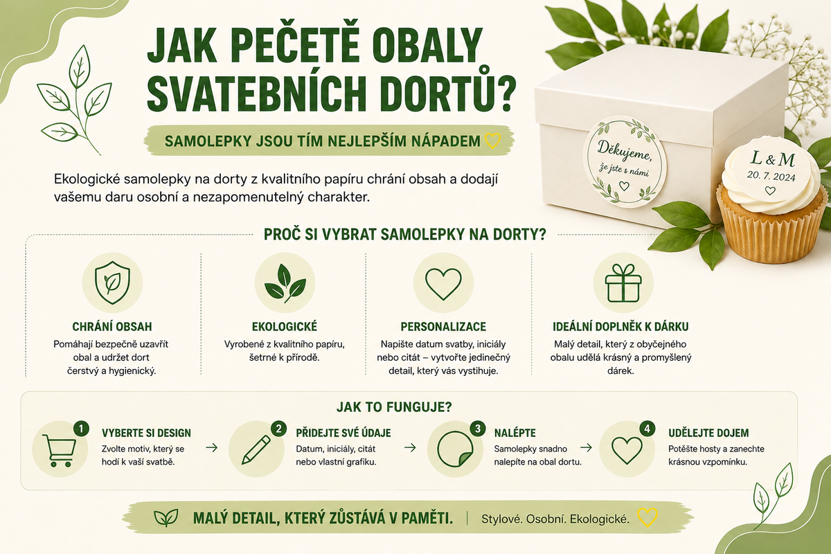 Jak pečetíte obaly svatebních dortů?