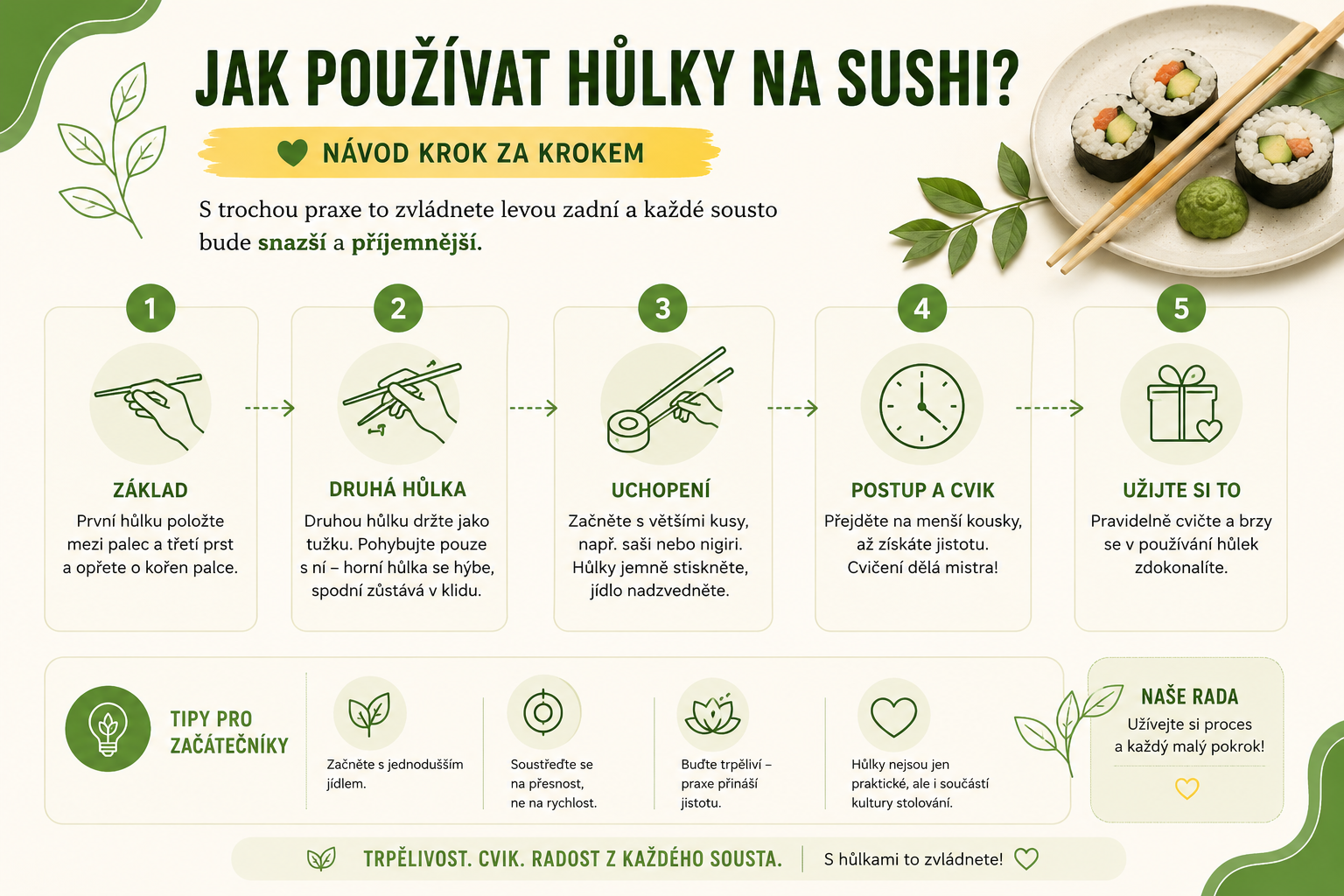 Jak používat hůlky na sushi?