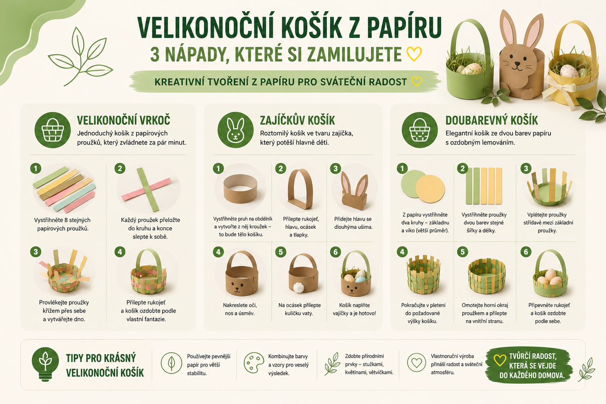 Velikonoční košík z papíru - jak ho vyrobit jinak?