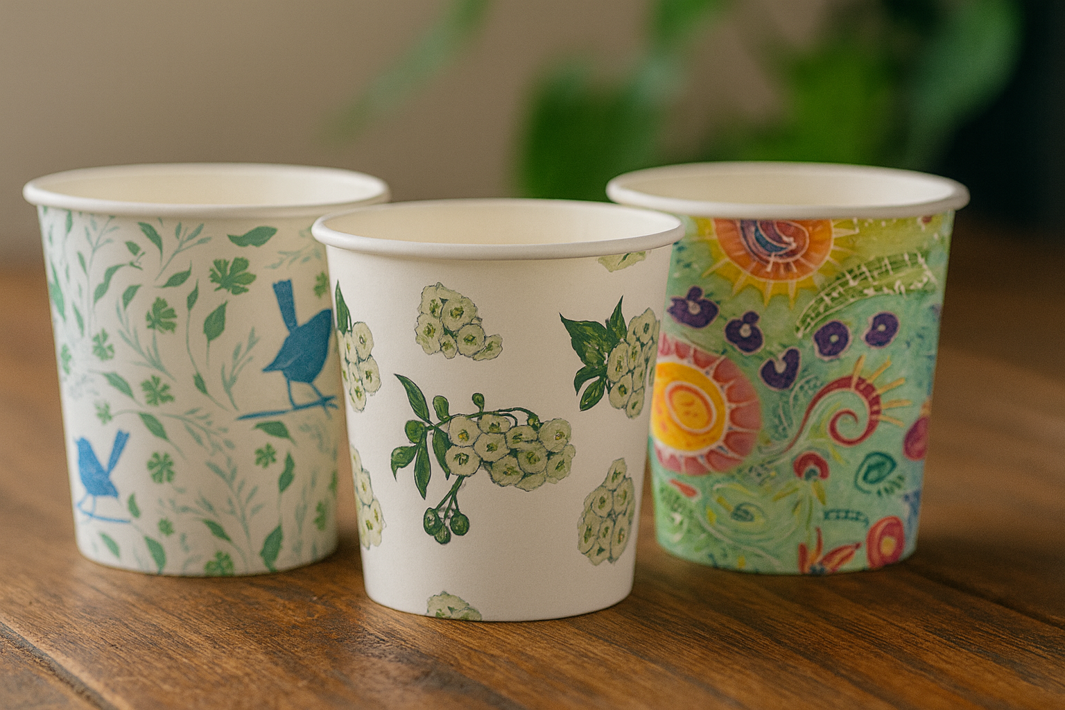 Kubki papierowe Art Series o pojemności 120 ml