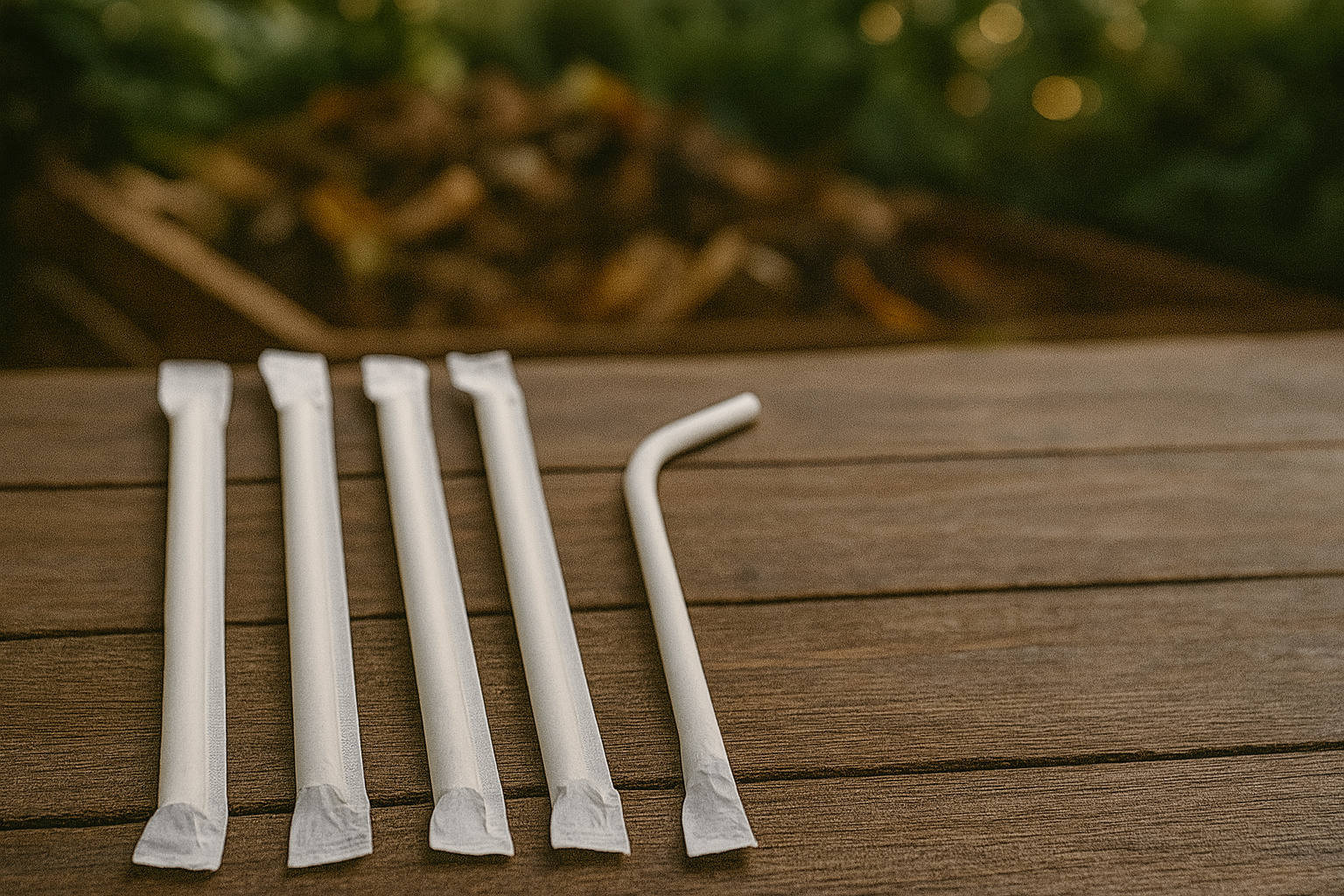 Słomki papierowe białe 6/200 mm pojedynczo pakowane