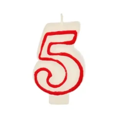 Narozeninová svíčka bílá číslice „5“, 1 ks.