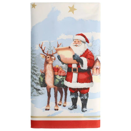 Papírový ubrus a'la látka "Dear Santa" 120 x 180 cm 1 ks.