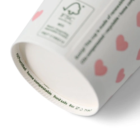 Papírový kelímek na disperzi "Hearts" 250 ml, ø 80 mm 50 ks.