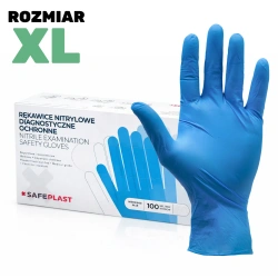 Nitrilové nepudrované modré rukavice v krabičce, "XL", 100 ks