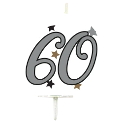 Narozeninová svíčka Milestone, "60", 1 ks.