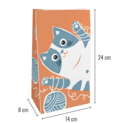 Papírová taška "Kočka", 14 x 8 x 24 cm, 50 ks