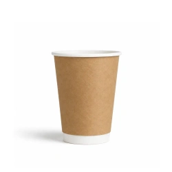 Papírový kelímek dvoustěnný kraft, lesklý, disperzní povlak 350 ml, průměr 90 mm, 25 ks
