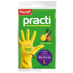 Rukavice gumové, vonné, ananas Paclan Practi „L“, 1 pár