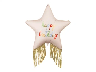 Fóliový balónek „Hvězda Happy Birthday“, 72 × 72 cm, 1 ks