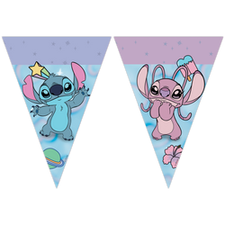 Papírová vlajková girlanda Stitch & Angel 2,3 m 1 ks