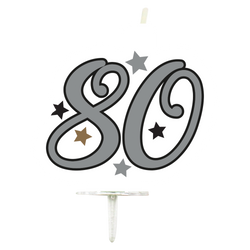 Narozeninová svíčka Milestone, "80", 1 ks.
