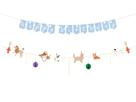 Papírový banner „Happy Birthday – Pejsci“, 2,1 m, 1 ks