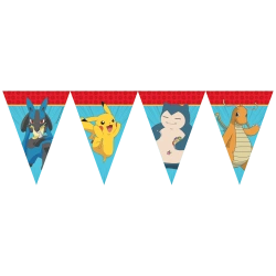 Papírová girlanda – vlajky „Pokemon“ 2,3 m, 1 ks