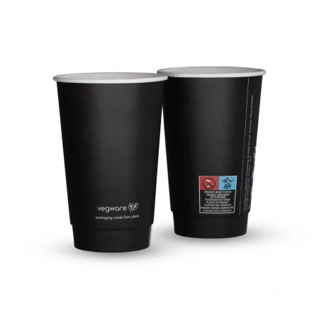 Dvoustěnný papírový kelímek černý 450 ml, průměr 90 mm 25 ks