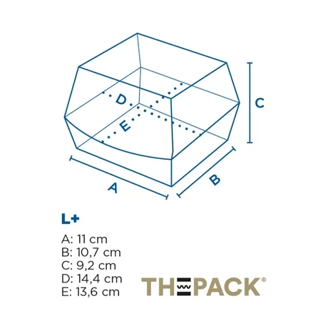 Termobox na hamburgery černý, velikost "L+", 14,4 x 13,6 x 9,2 cm 50 ks.