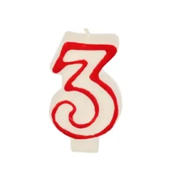 Narozeninová svíčka bílá číslice „3“, 1 ks.