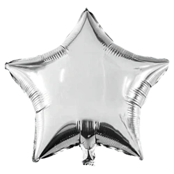 Fóliový balónek „Silver Star“ 46 cm, 1 ks.