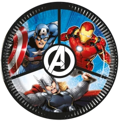 Papírové talíře „Avengers“, 20 cm, 8 ks