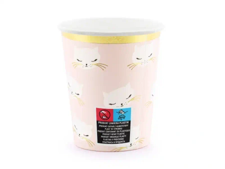Papírové kelímky „Koťátko“, 200 ml, 6 ks