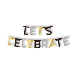 Papírová girlanda "Let's Celebrate", délka 1,85 m, výška 13,8 cm, 1 ks