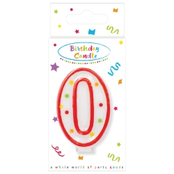 Narozeninová svíčka Puntíky „0“, 1 ks