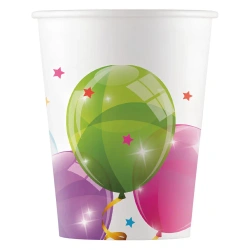 Papírový kelímek „Sparkling Balloons“ 200 ml 8 ks
