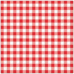 2vrstvé ubrousky Gingham Red 25 x 25 cm, 100 ks