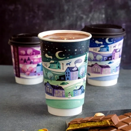 Vánoční papírový kelímek 450 ml, ø 90 mm 20 ks.