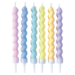 Narozeninové svíčky „Twisted Pastel“, 6 ks.