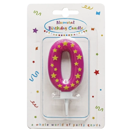 Narozeninová svíčka Hvězdičky „0“, 1 ks