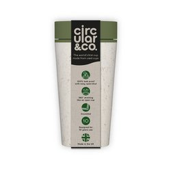 Kruhový hrnek na opakované použití 340 ml Cream & Honest Green, 1 ks.