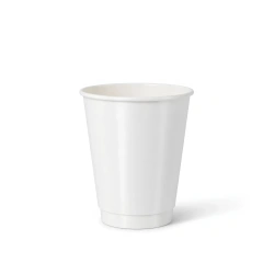 Papírový kelímek dvoustěnný bílý, lesklý, disperzní povlak 250 ml, průměr 80 mm, 25 ks