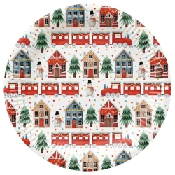Kulatý papírový talíř "Cozy Christmas" průměr 23 cm, 8 ks.