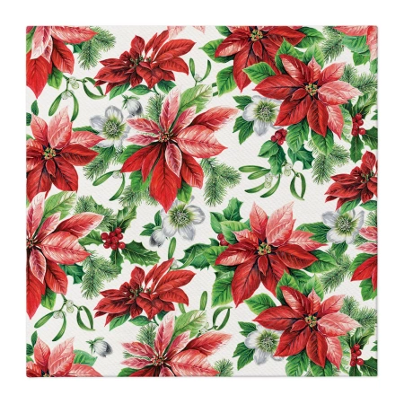 Ubrousky Premium Airlaid, "Poinsettia", 1/4, 40 x 40 cm, 12 ks.