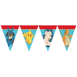 Papírová girlanda – vlajky „Pokemon“ 2,3 m, 1 ks