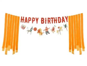 Papírový banner „Happy Birthday – Cirkus“, 2,75 m, 1 ks