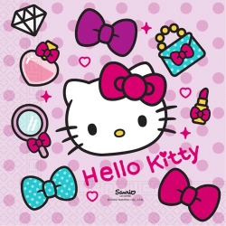 Dvouvrstvé ubrousky „Hello Kitty“, 33 × 33 cm, 20 ks