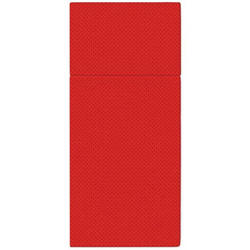 Sáčky-ubrousky na příbory Softpoint, ražené, červené, 38 x 32 cm, 50 ks