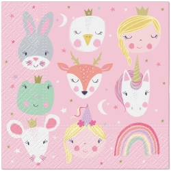 3vrstvé ubrousky "Magical Friends", 1/4, 33 x 33 cm, 20 ks