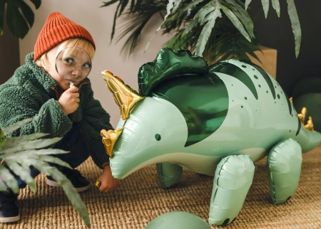 Stojící fóliový balónek „Triceratops“, 101 × 60,5 cm, 1 ks