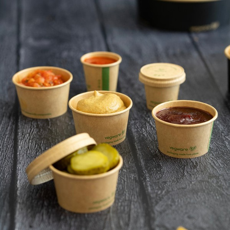 Kraftový papírový kelímek na omáčku, disperze, 30 ml, ø 44 mm, 50 ks