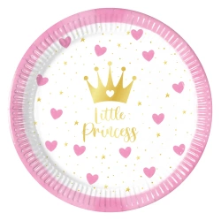 Papírové talíře „My Little Princess“, 20 cm, 8 ks