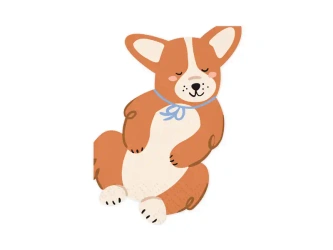 Papírové ubrousky „Corgi“, 10 × 15 cm, 12 ks