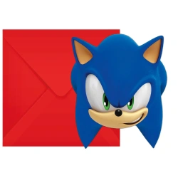 Pozvánky s obálkou Sonic, 6 ks.
