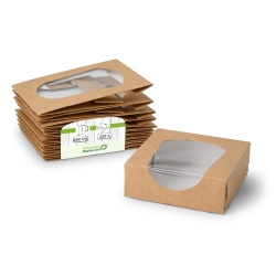 Krabička na sushi s okénkem 12 x 12 x 4 cm 50 ks.