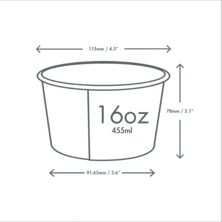 Miska z bambusového papíru „Feel Snug“, 450 ml, průměr 115 mm, 25 ks