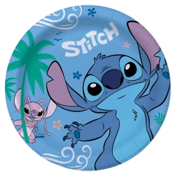Papírové talíře „Stitch & Angel“, 26 cm, 6 szt.