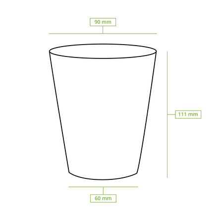 Papírový kelímek hnědý/bílý disperzní 350 ml, ø 90 mm, 50 ks.